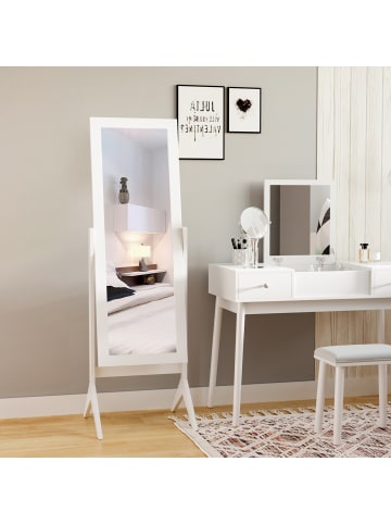 HOMCOM Standspiegel-B47 x T46 x H148 cm-Weiß