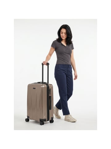 Police New York 4 Rollen Trolley M 62 cm mit Dehnfalte in champagner
