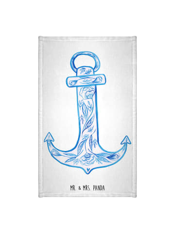 Mr. & Mrs. Panda Handtuch Anker Blau ohne Spruch in Weiß