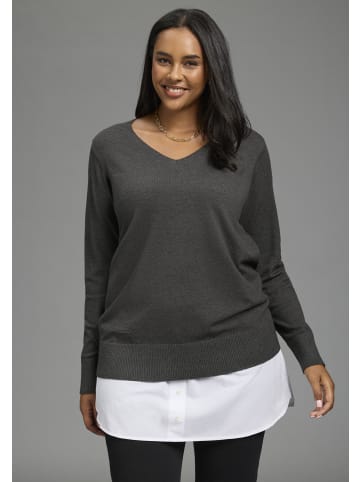 Laura Scott Longbluse in weiß+schwarz