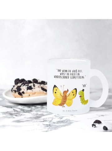 Mr. & Mrs. Panda Große Teetasse Raupe Schmetterling mit Spruch in Transparent