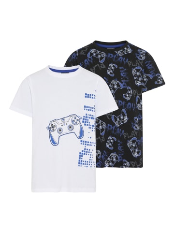 Kidsworld T-Shirt in weiß + gemustert