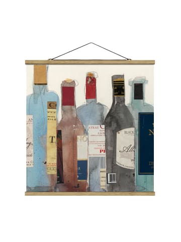 WALLART Stoffbild mit Posterleisten - Wein & Spirituosen II in Blau