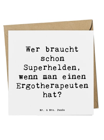 Mr. & Mrs. Panda Grußkarte Spruch Ergotherapeut Held mit Spruch in Weiß