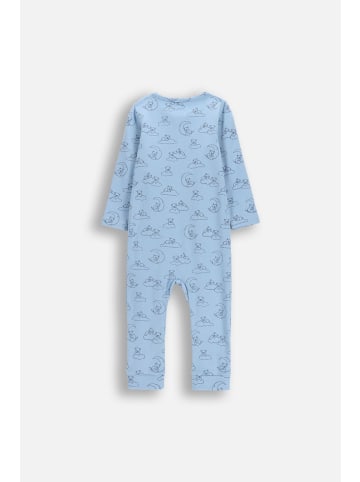 Coccodrillo Baumwollstrampler mit langen Ärmeln in blau