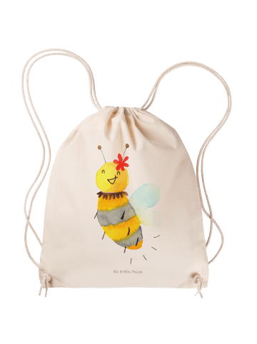 Mr. & Mrs. Panda Rucksackbeutel Biene Blume ohne Spruch in Creme