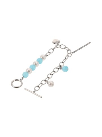 grassland Women Bracelet in Silver Aqua White