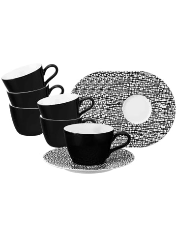 Seltmann Weiden 6er Set Kaffeetassen mit Untertassen Life Fashion 240 ml in Glamorous Black
