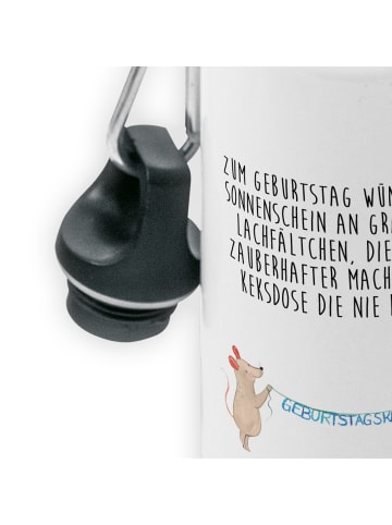 Mr. & Mrs. Panda Wasserflasche Maus Pinguin Geburtstag mit Spruch in Weiß