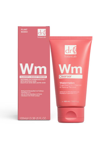 Dr Botanicals Wassermelonen Superfood 2-in-1 Reiniger & Make-up-Entferner 100ml mit Säuren