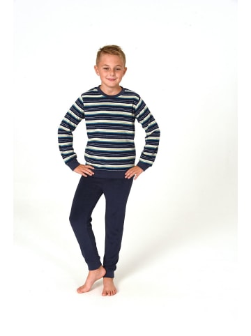 NORMANN Frottee Pyjama Schlafanzug Bündchen - 82603 in gelb