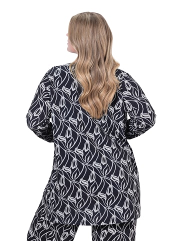 Ulla Popken Shirtjacke in schwarz