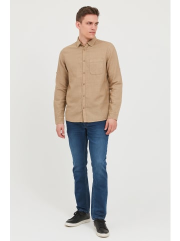 !SOLID Langarmhemd !SOLID Herren Hemd Langarm - 21105564  Langarmhemd aus Leinenmix in Braun