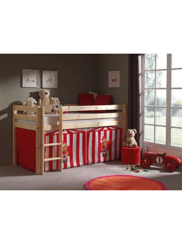 58 aufm Kessel KINDERBETT Karolina 210x114x106 Massivholz Natur Textilset Zirkus