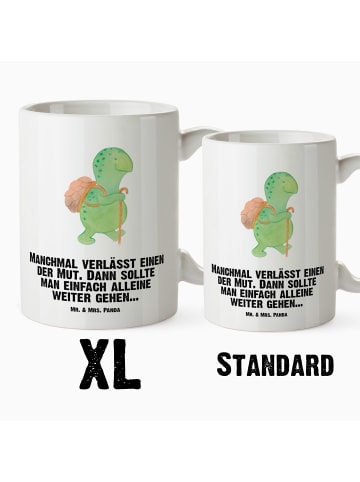 Mr. & Mrs. Panda Keramiktasse Schildkröte Wanderer mit Spruch in Weiß