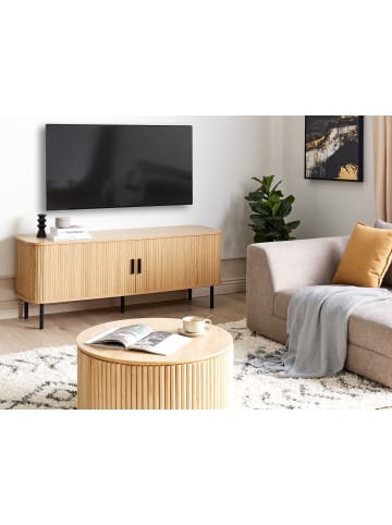 Beliani TV-Möbel BRADLEY in Braun/Schwarz - (W) 150 x (H) 58 x (L) 45 cm