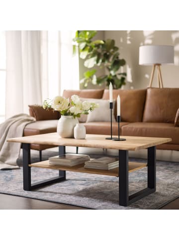 home24 Massiver Couchtisch Nalaga in Braun
