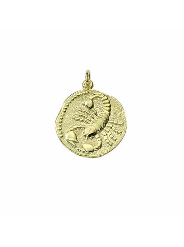 Adeliás Damen & Herren 333 Gold Sternzeichen Anhänger Skorpion Ø 18,2 mm in gold