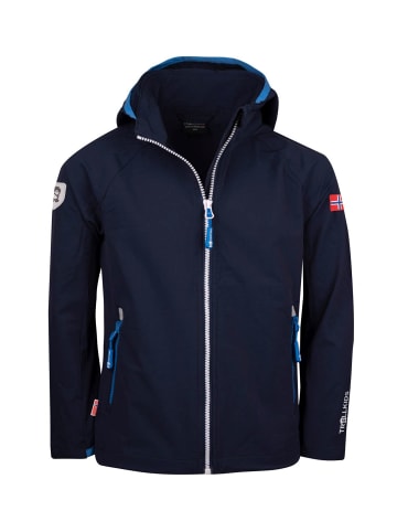 Trollkids Softshell Jacke "Kvalvika" in Marineblau/Mittelblau