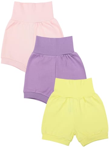 TupTam Baby Mädchen Kurze Pumphose 3er Pack in rosa/gelb