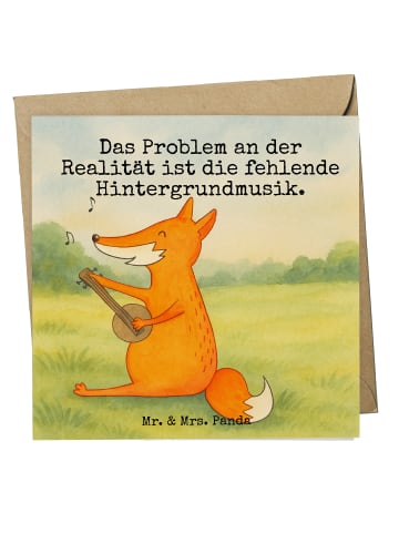 Mr. & Mrs. Panda Grußkarte Fuchs Gitarre Design mit Spruch in Weiß