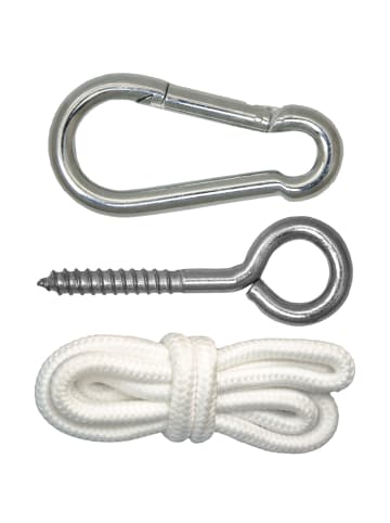 AMANKA Hängestuhl Befestigung Karabiner mit Seil weiss