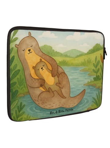 Mr. & Mrs. Panda Laptop Tasche Otter Kind Design ohne Spruch in Weiß