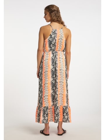 IZIA Damen Maxikleid Mit Schlangenprint in Orange Mehrfarbig