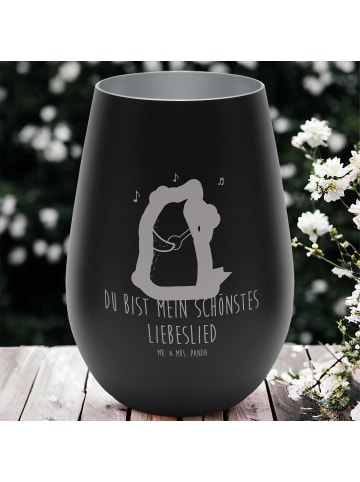 Mr. & Mrs. Panda Teelichthalter Glas Bär Lied mit Spruch in Schwarz