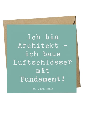 Mr. & Mrs. Panda Klappkarte Spruch Architekt Luftschlösser mit S... in Meeresbrise