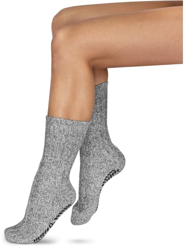 normani 2 Paar Norweger-ABS-Socken mit Schafwolle in Graumelange