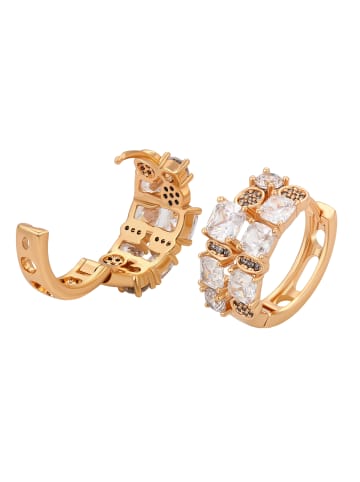 faina Women Hoop Earrings in Rose Gold White