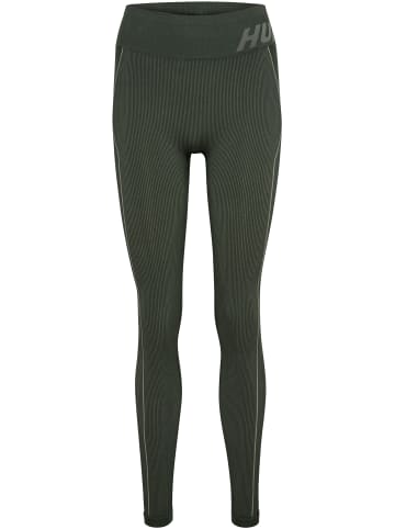 Hummel Hummel Leggings Hmlte Training Damen Dehnbarem Feuchtigkeitsabsorbierenden Nahtlosen in CLIMBING IVY/SEAGRASS MELANGE