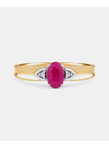 Diamant L'éternel Ring, mit Rubin, 375 Gelbgold