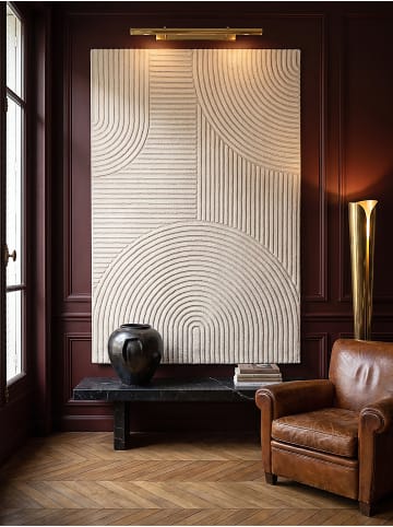 KADIMA DESIGN Kurzflorteppich, 15 mm hoch mit plastischem Halbkreis-Relief in Beige