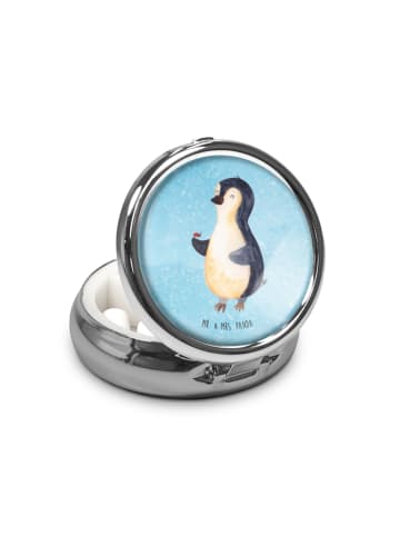 Mr. & Mrs. Panda Pillendose Pinguin Marienkäfer ohne Spruch in Eisblau