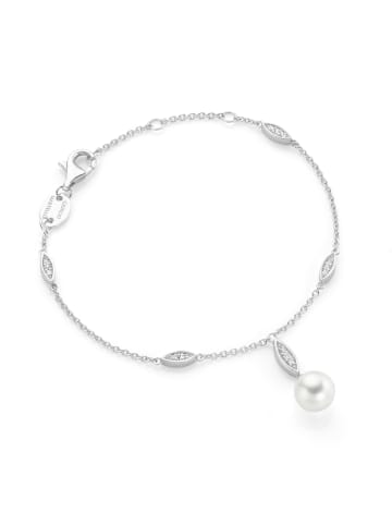 Giorgio Martello Milano Armband Mit Muschelkern Perlen Und Zirkonia in Weiss