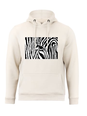 Cotton Prime® Kapuzensweatshirt Black & White Zebra Eye in sand