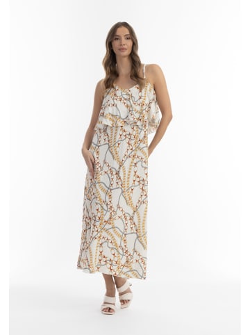 faina Maxikleid Mit Allover-Print in Weiss