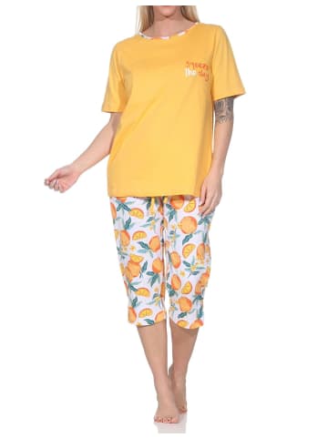 NORMANN Schlafanzug kurzarm Pyjama 125 204 90 552 in orange