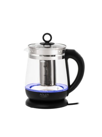 Adler Europe Adler AD 1299 Wasserkocher/Teekocher mit Sieb 1,5 L- 2200 W in Schwarz, Transparent