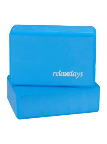 relaxdays 2x Yogablock in Blau