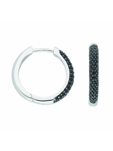 Adeliás Damen 925 Silber Ohrringe / Creolen mit Zirkonia Ø 18,4 mm in bunt