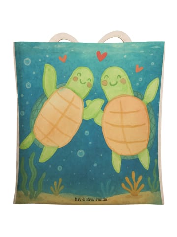 Mr. & Mrs. Panda Tasche Schildkröten Paar Design ohne Spruch in Weiß