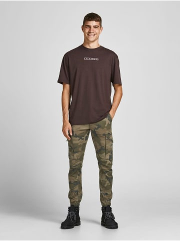 Jack & Jones Hose Cargo Jogger Pants PAUL FLAKE AKM 542 Twill Gummibund in Camo Grün