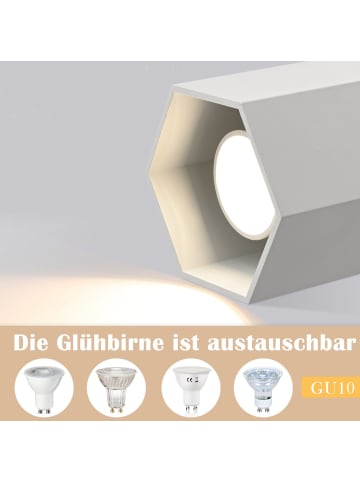 ZMH Deckenleuchte in Weiß 1-flammige GU10 Modern Deckenspots aus Aluminium
