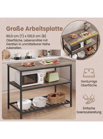 VASAGLE Küchenregal Barnet in Greige-Schwarz - (B)120 x (H)90 x (T)60 cm