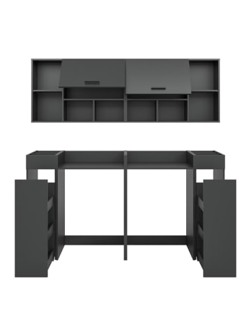 ebuy24 Waschmaschinenschrank Free (6-teilig) Anthrazit 190 x 60 cm