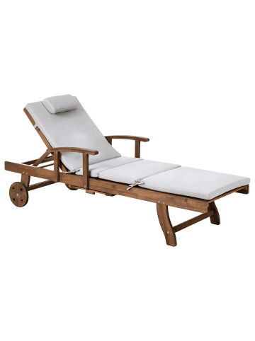 Beliani 2-tlg Gartenliege AMANTEA PREMIUM in Braun/Grau