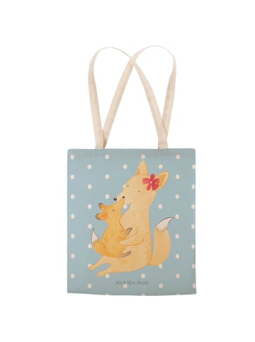 Mr. & Mrs. Panda Shopping Bag Fuchs Mama ohne Spruch in Blau Pastell